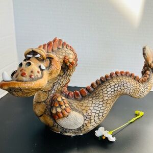 VTG 1991 John Raya Signed Dragon Figurine Brassfin’s Orlando Resin Fantasy Art